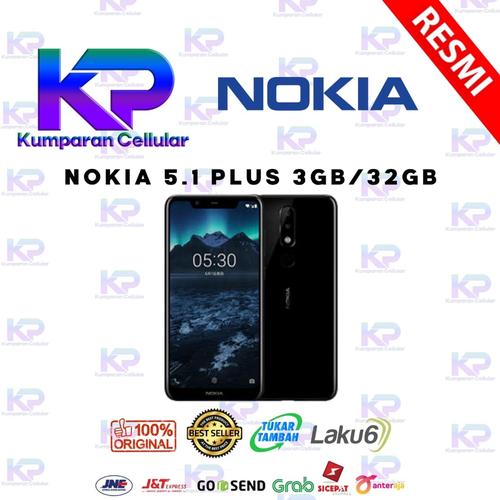 Foto Produk NOKIA 5.1 PLUS (X5) 3GB 32GB GARANSI RESMI - Hitam dari Kumparan Cellular