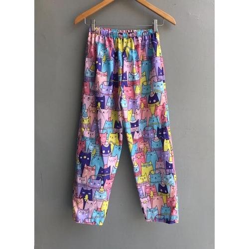 Foto Produk Celana Piyama Tidur Panjang Katun Wanita Cewek Perempuan - Random, XL dari Pink Studio