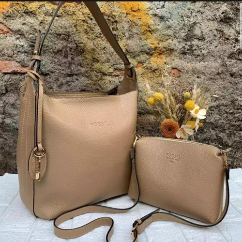 Foto Produk Tas wanita terbaru 2in1 fosil 04 - Fosil tabung04 - Khaki dari Ordinary bags