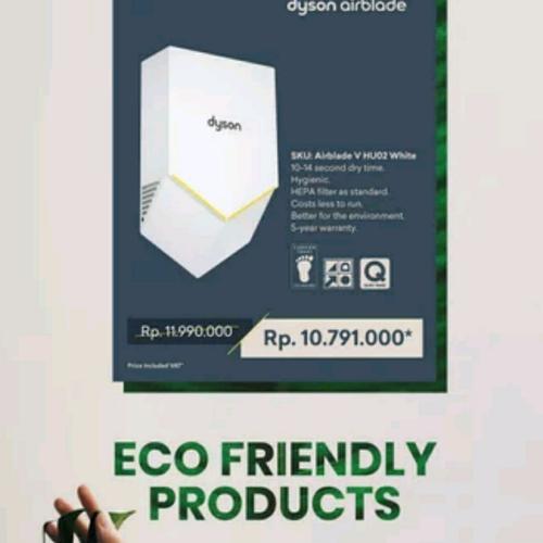 Gambar Hand Dryer white - Dyson Airblade V HU02 dari Galleria Kab. Tangerang Tokopedia
