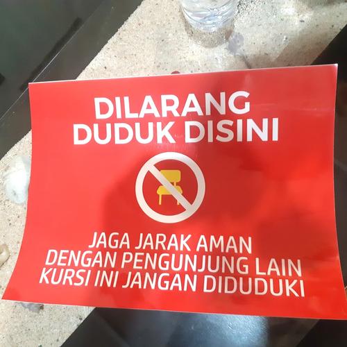 Foto Produk Stiker Dilarang Duduk Disini dari Syafana