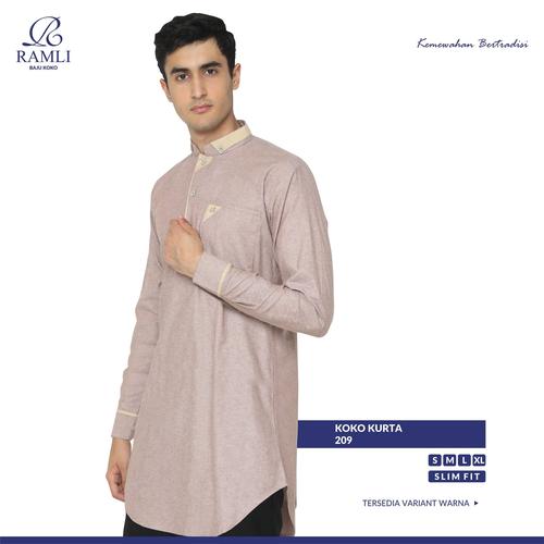 Foto Produk 8 WARNA | BAJU KOKO RAMLI PRIA INDIA PAKISTAN SELUTUT KURTA 209 - Merah Muda, S dari Caklee Fashion