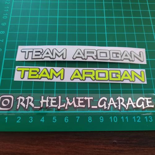 Stiker TEAM AROGAN visor helm , motor 
