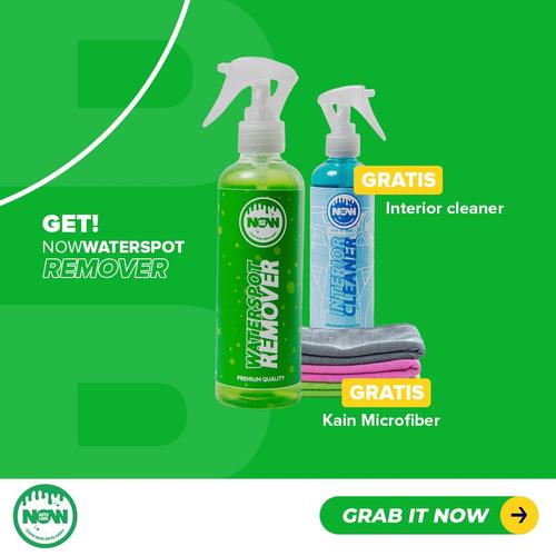 Foto Produk NOW waterspot remover free interior cleaner & microfiber. jamur kaca dari nowautocare