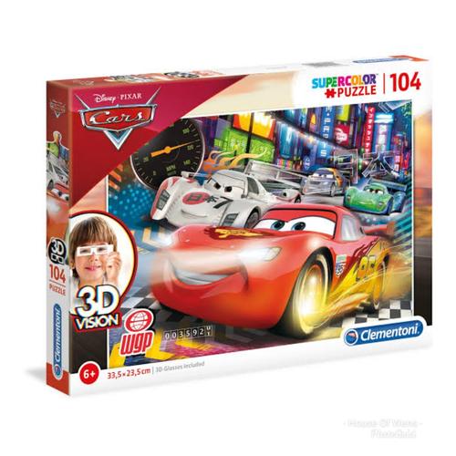 Jual CLEMENTONI DISNEY PIXAR CARS 3D VISION 104 PCS - MADE IN ITALY ...