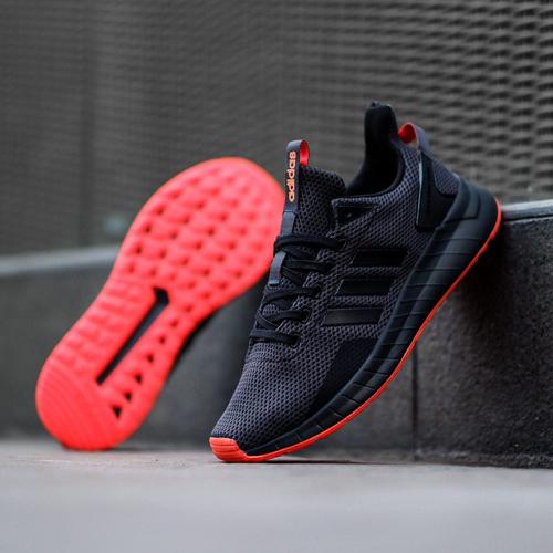 Sepatu Sneakers Original ADIDAS QUESTAR RIDE ALL BLACK SOLE ORANGE Hitam,  40 di Pootstepsid Tokopedia