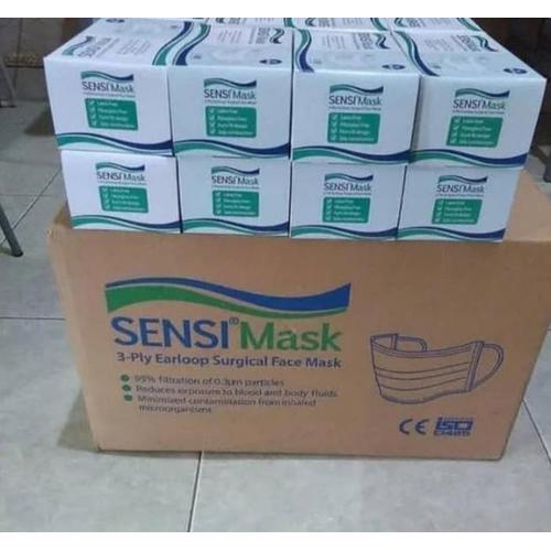 Jual Ready 1 Karton Masker Sensi Mask Earloop 3 Ply Isi 40 Box Kab Garut Inti Medika Tokopedia