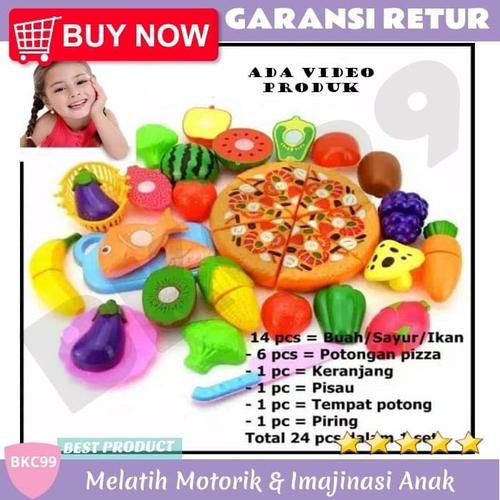 Foto Produk Mainan Anak Potong Sayur Buah Pizza 24pcs | Masak Masakan | Kado Ultah dari BKC99