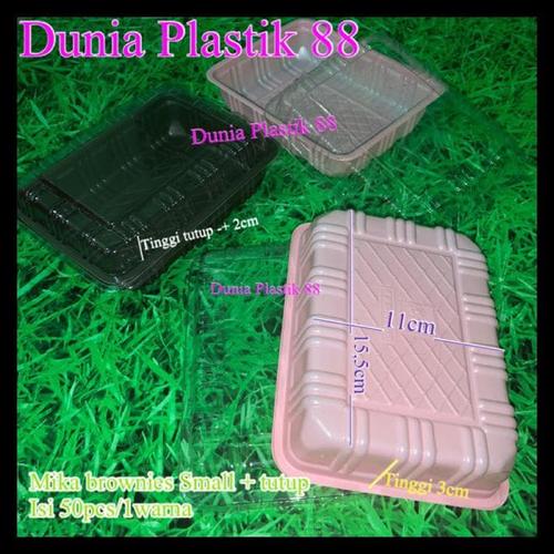 Foto Produk Banting Harga Isi 50Pc Mika Brownies Small Box Kotak Plastik Hitam dari KaseyTorres
