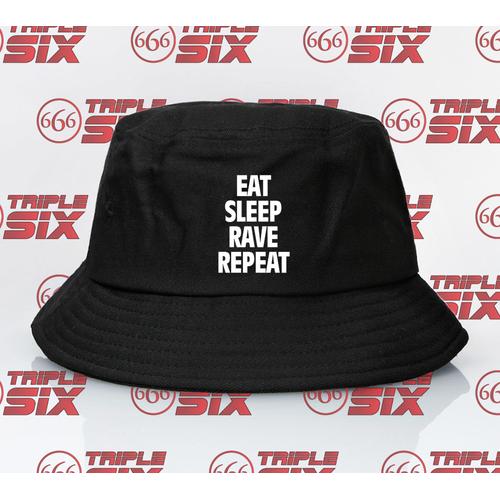 Jual Topi Bucket Eat Sleep Rave repeat 