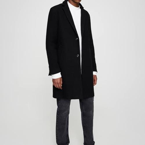 long black wool blend coat