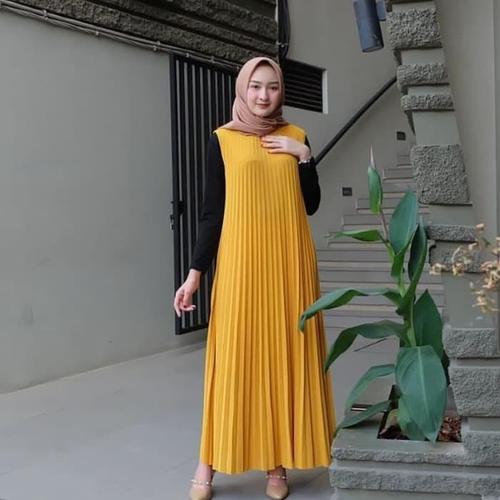 Jual Baju Gamis Muslim Nindy Dress Plisket Terbaru Gamis Plisket Kota Depok Elfazza Storefashion Tokopedia