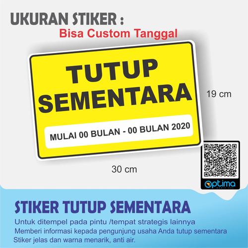 Jual STIKER - TUTUP SEMENTARA (BISA CUSTOM TANGGAL BULAN TAHUN) - Kab ...