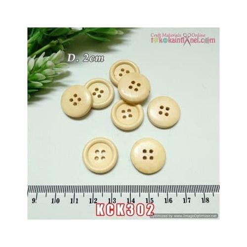 Jual KCK302 Kancing Kayu Polos Cream uk 20mm (1 Bks isi 12 Butir ...