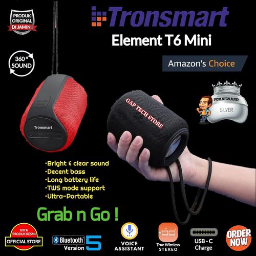 Gambar Tronsmart Element T6 Mini / T 6 Mini Portable Bluetooth Speaker dari GAP TECH STORE undefined Tokopedia
