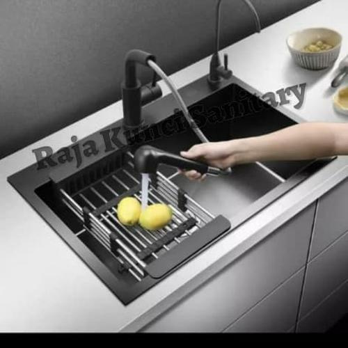 Foto Produk Kitchen Sink BLACK Golden Hand 6045/Bak Cuci Piring Stainless Hitam dari Raja Kunci Sanitary