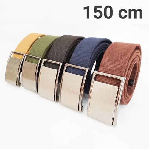 Foto Produk Ikat Pinggang Jumbo Pria-Sabuk Katun-Gesper Stainless Army Polos 150 - Hijau dari BAIS STORE