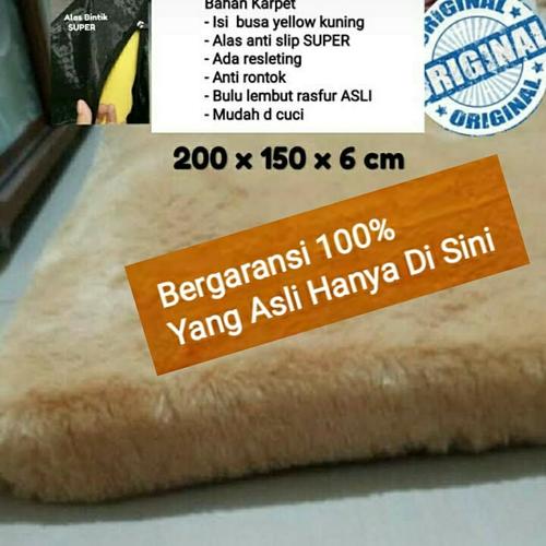 Foto Produk Karpet bulu SUPER 200 X 150 CM TEBAL6 CM Anti Slip bintik - maroon dari BROUMmedia
