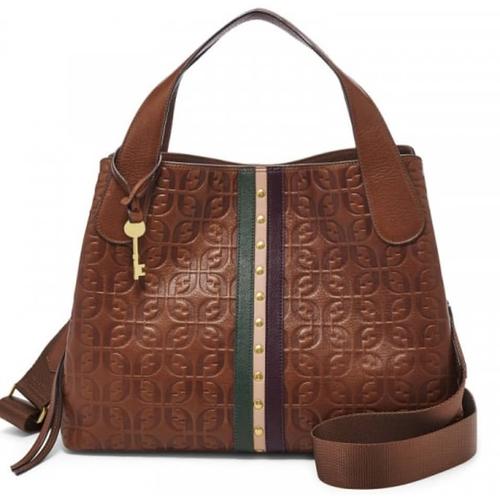 Jual fossil maya satchel brown multi 