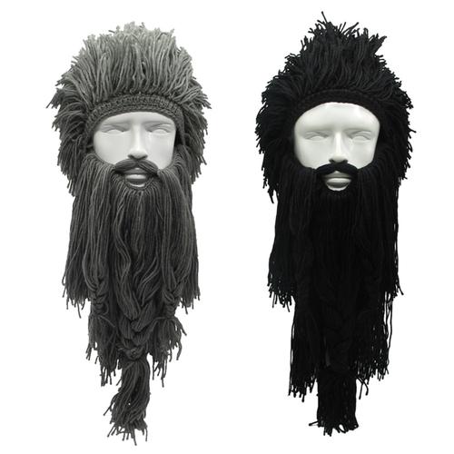 Jual Unisex Knitted Wig Long Beard 