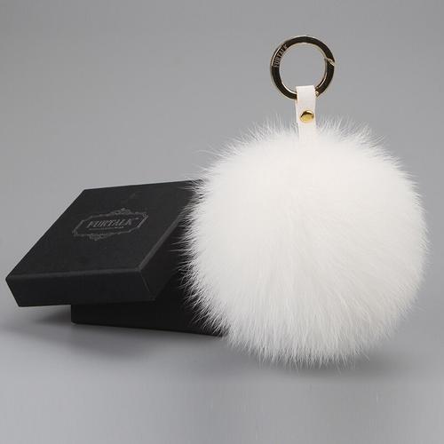 Jual FURTALK real fox fur keychain pom 