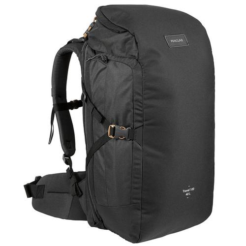 Gambar Decathlon Forclaz Backpack Travel 100 40L Black - 8554562 dari Decathlon Indonesia Jakarta Utara Tokopedia