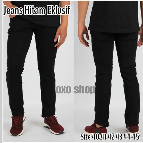 Foto Produk Celana Jeans Eklusif Slimfit Pria Ukuran Besar 41 -45 - Hitam, 41 dari oxo shop