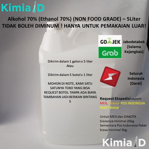 Foto Produk Alcohol 70% 5 Liter Alcohol 70 Persen – Bakteri – Virus dari KimiaidJGC