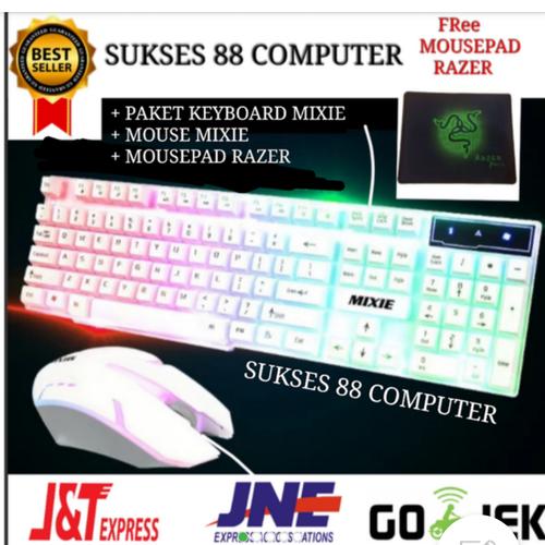 Foto Produk PAKET KEYBOARD GAMING + MOUSE GAMING USB MIXIE X90A /1 SET/KABEL/WIRED - Putih dari Sukses 88 Computer