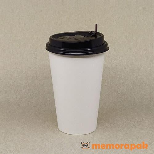 Jual Paper Cup 16 oz - Hot Cup + Tutup Hitam + Stirrer - Kota Bandung ...