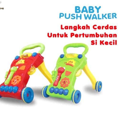 Foto Produk baby push walker/alat bantu jalan bayi/mainan bayi - Merah dari HM (hamanda) toys