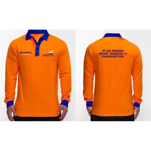 Jual T-SHIRT KAOS LENGAN PANJANG BERKERAH KERETA API CUSTOM - Kab