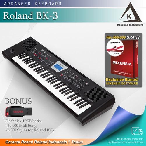 Jual Roland BK3 / BK-3 / BK 3 Backing Keyboard Black / White Garansi ...