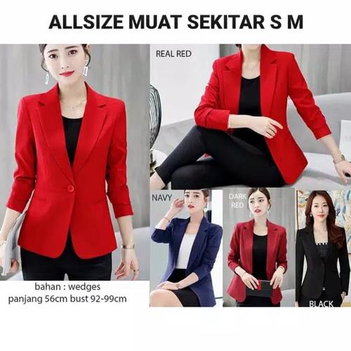 Gambar BLAZER FORMAL WANITA HITAM PUTIH KANTORAN JAS KERJA LENGAN PANJANG - Hitam dari CHLOEBEAUTYSHOP Jakarta Utara Tokopedia