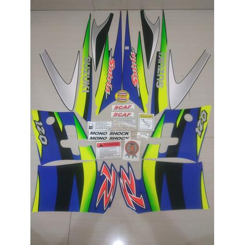 Foto Produk Striping List Body Satria Hiu 120 R 2 Tak Set Stiker Ori - Biru Hitam dari Gloria Striping & Acc.