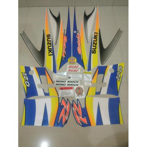 Foto Produk Striping List Body Satria Hiu 120 R 2 Tak Set Stiker Ori - Biru Putih dari Gloria Striping & Acc.