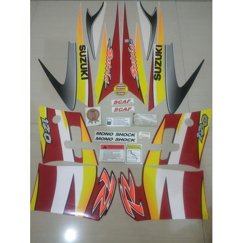 Foto Produk Striping List Body Satria Hiu 120 R 2 Tak Set Stiker Ori - Merah Putih dari Gloria Striping & Acc.