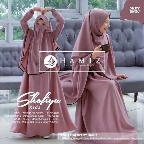 Foto Produk Baju Gamis Anak Set Hijab dan Cadar Shofiya Kids Syari ORIGINAL HAMIZ - Darwin dari ResbuFashion