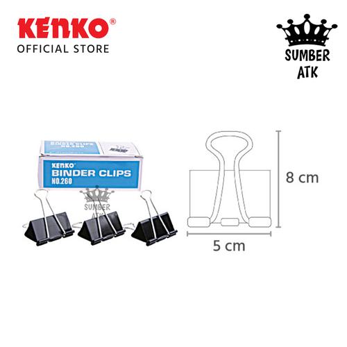 Jual BINDER CLIP KENKO No.260 / Jepitan Kertas (UKURAN PALING BESAR