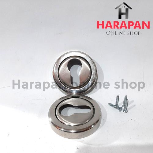 Foto Produk RING CUP SILINDER PINTU STAINLESS | TUTUP KUNCI PINTU RUMAH BULAT dari Harapan online shop