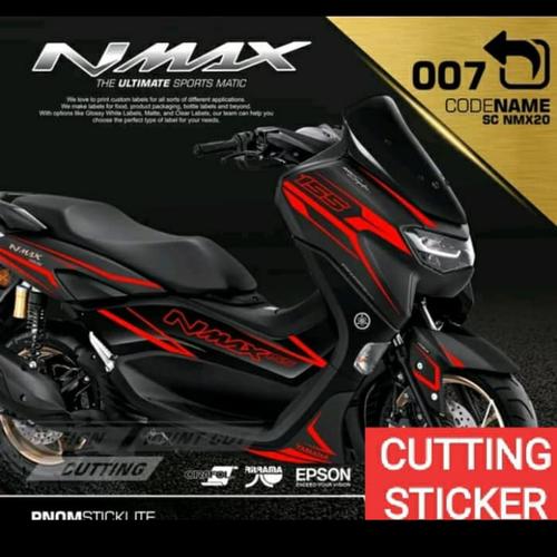 Foto Produk STRIPING CUTTING STICKER NEW NMAX For Motor Black-Sticker Red dari zerowaste