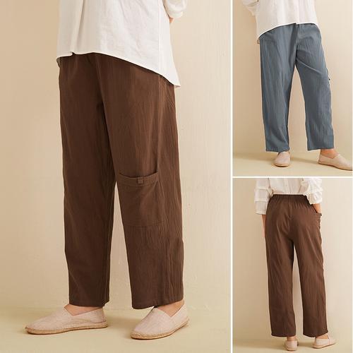 Wide Leg Solid Color Waist Pants 