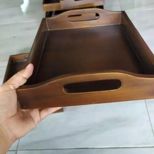 Foto Produk Baki Kayu / Nampan Kayu / Tray Kayu warna gelap 32 x 22 - Melengkung dari el_artgallery