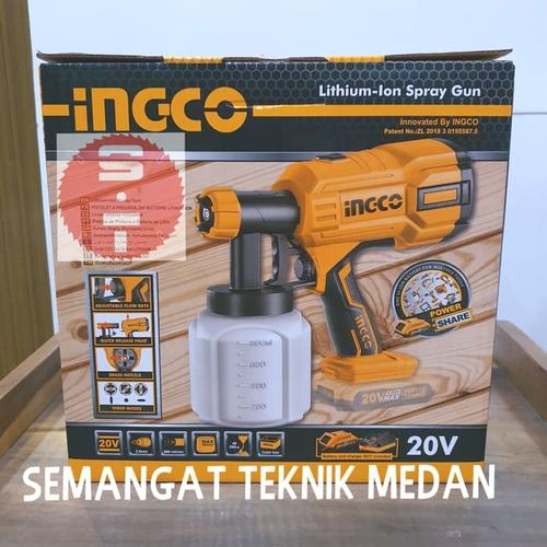 Gambar CSGLI2001 SPRAY GUN LISTRIK CORDLESS SEMPROTAN ANGIN CAT UNIT INGCO dari Semangat Teknik undefined Tokopedia