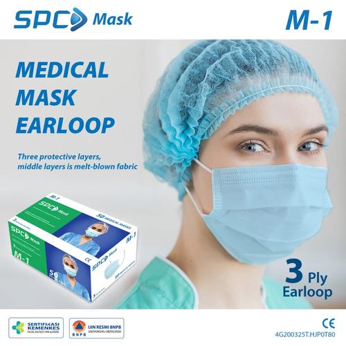 Foto Produk READY Masker medis SPC 3 ply isi 50 pcs earloop / KEMENKES INDO dari Cozy Shop