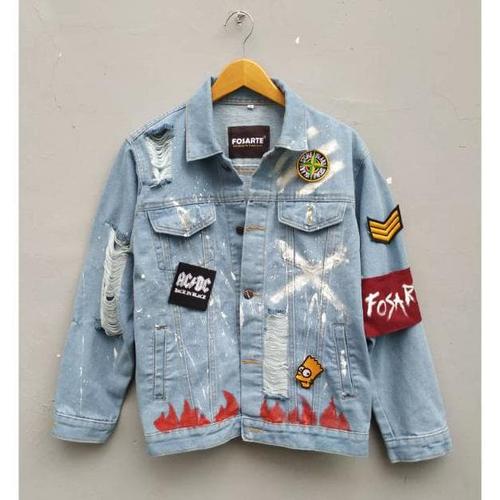 Jacket Denim Ripped Blue \