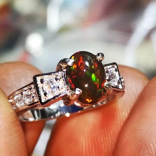 Foto Produk Cincin wanita natural kalimaya black opal crystal top jarong spn307 dari Sinar Permata Nusantara