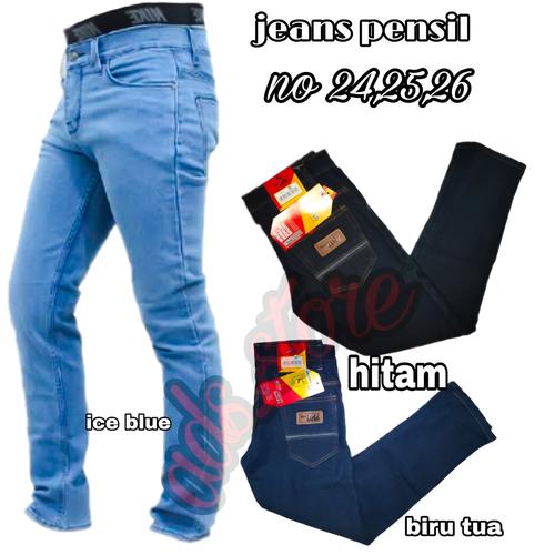 Foto Produk CELANA JEANS PENSIL SLIMFIT COWOK PRIA UKURAN 24 25 26 TERMURAH - Hitam, 25 dari ads_storee