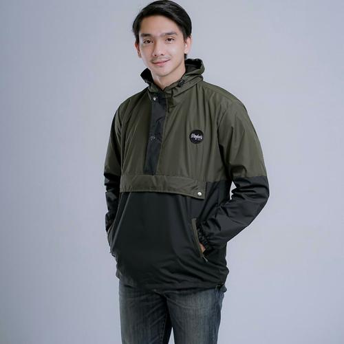 Foto Produk Jaket Pria Parasut Cagoule Kombinasi - abu hitam, L dari and_store22