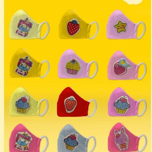 Foto Produk Masker Anak 3 Ply Polos Gambar Aplikasi Katun 100% dari Vanillafrost